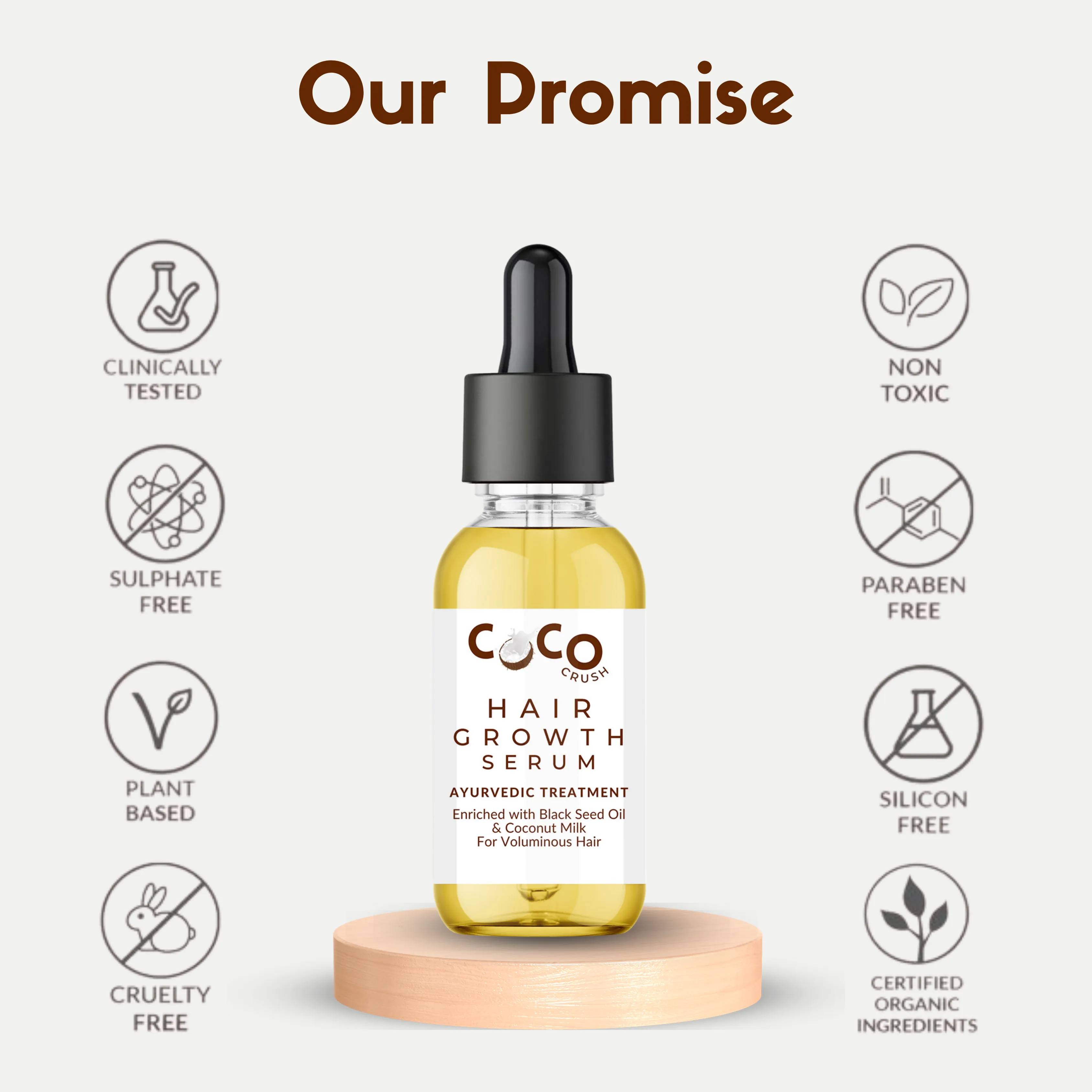 Coco Crush Pack of Virgin Coconut Oil & Hair Growth Serum with Rosemary Oil, Pack of 2 - 215ml (200ml 15ml)