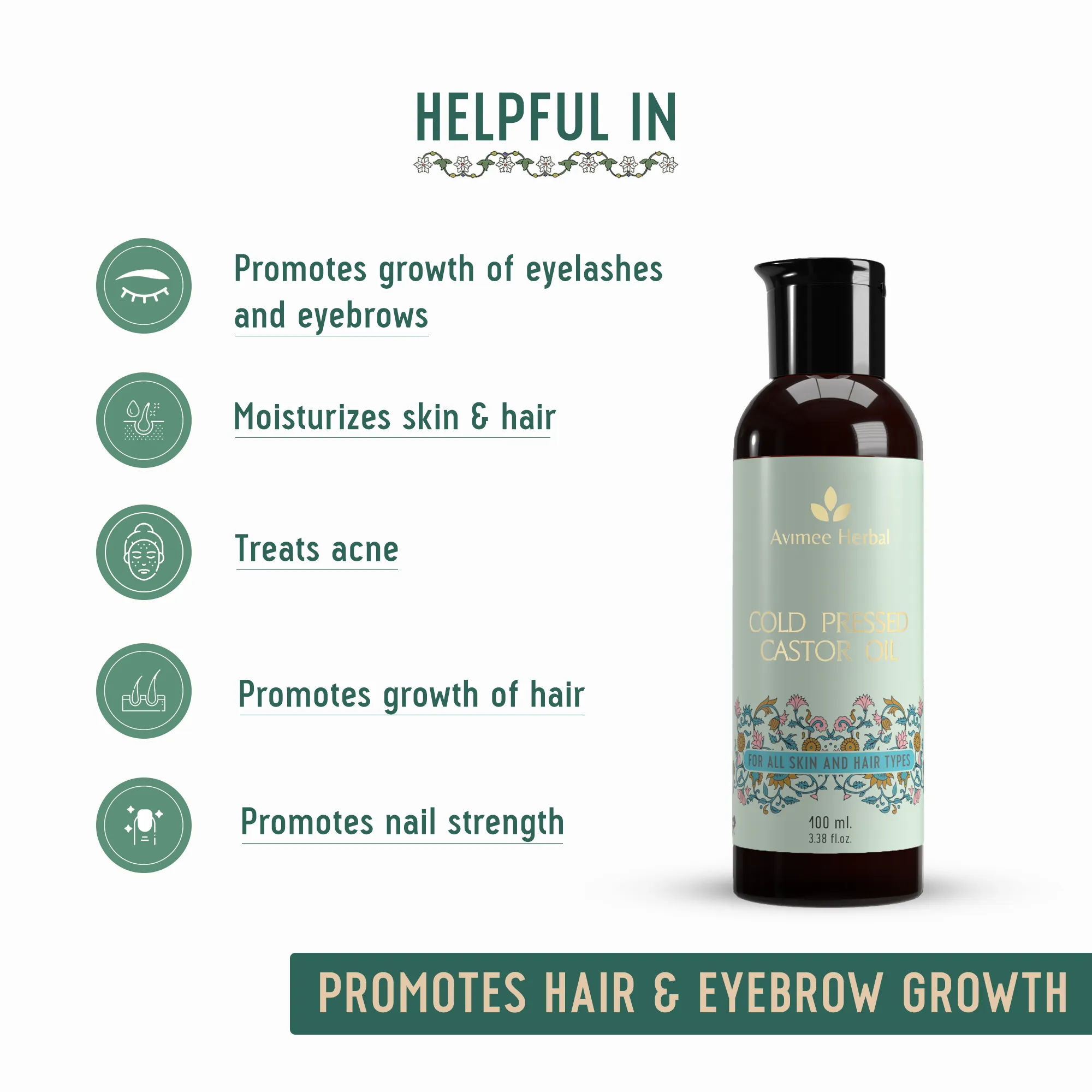 Cold Pressed Castor Oil for Hair Growth