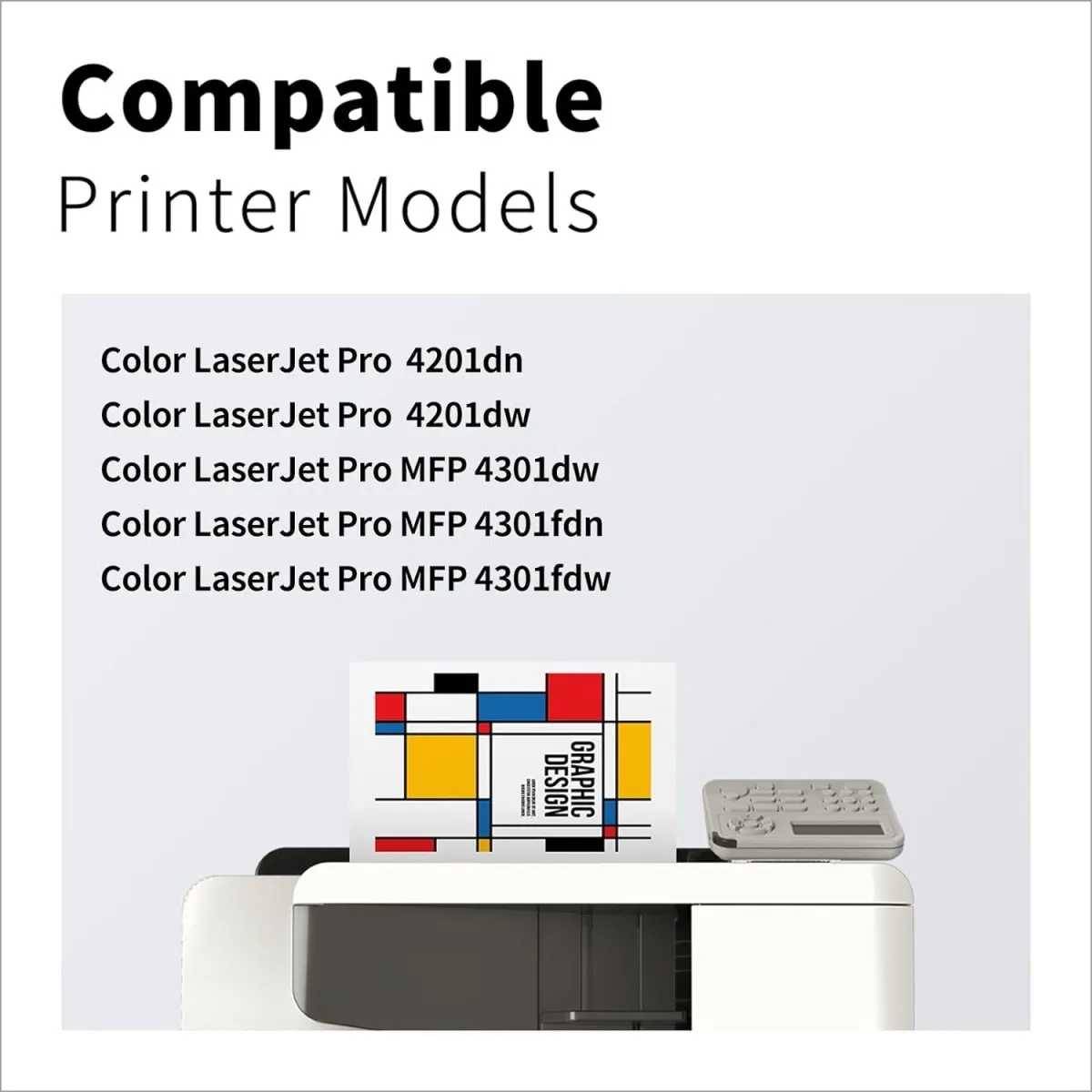Compatible HP 210A Toner Cartridge 4-Pack with Chip,Black Cyan Magenta Yellow
