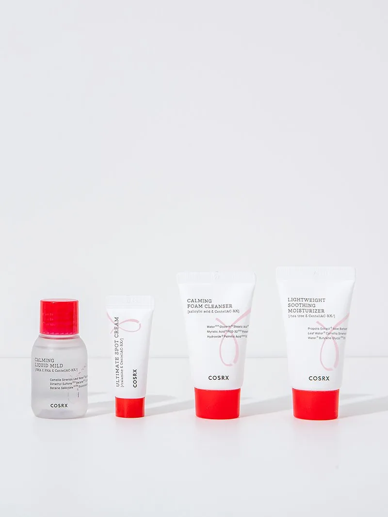 COSRX Acne Hero Kit Mild 4 Step مجموعة العناية للبشرة الحساسة والحبوب