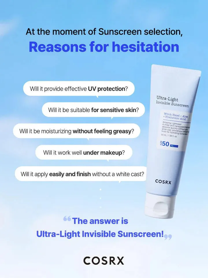 COSRX Ultra-Light Invisible Sunscreen SPF50 PA     50ml