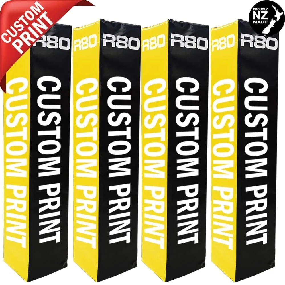 Custom Printed Senior Goal Post Pad Covers - Club Colours Set of 4