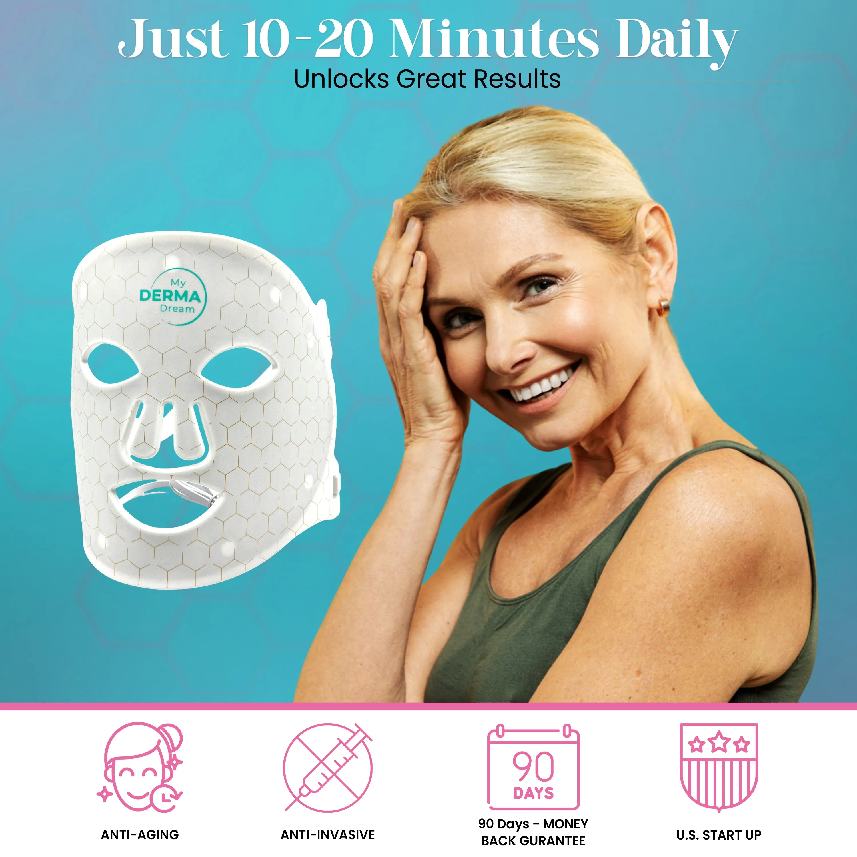DermaGlow 7-in-1 LED Therapy Mask