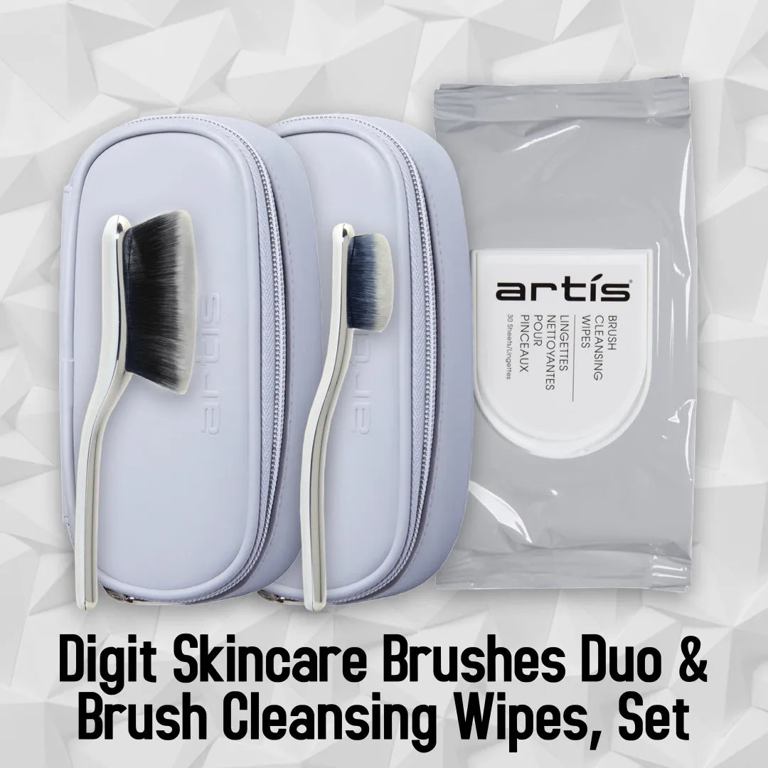 Digit Skincare Brushes Duo   Brush Cleansing Wipes