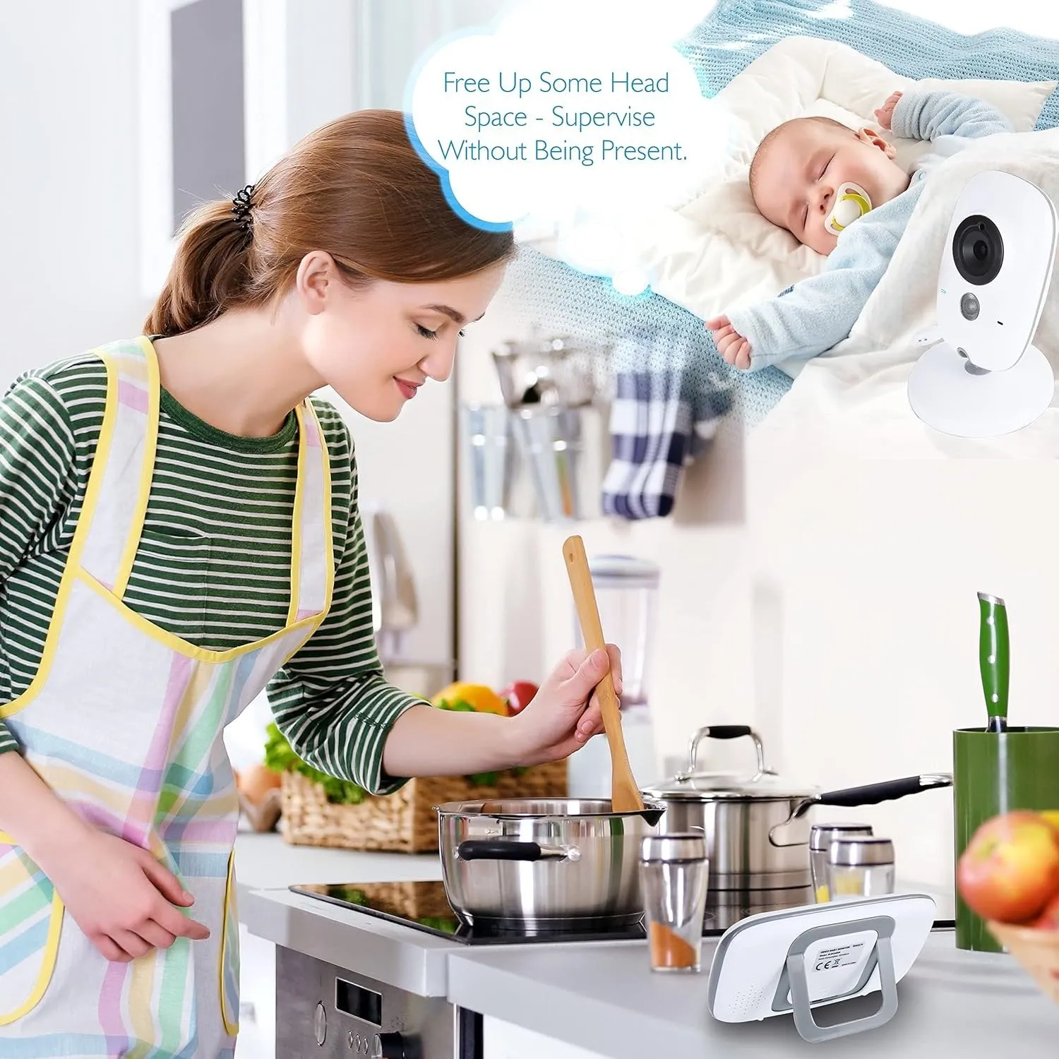 Digital Baby Care Device - Baby Monitor 2.4G Wireless with 3.2 Inches LCD, 2 Way Audio Talk Night Vision Surveillance Security Camera