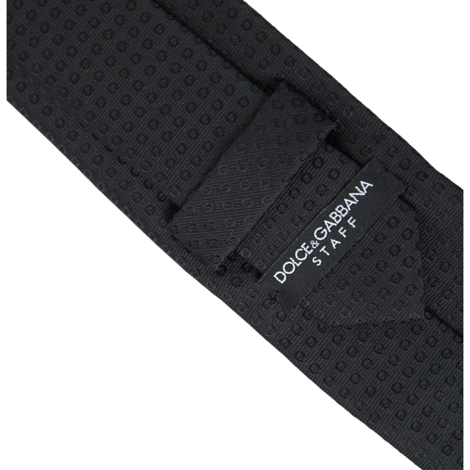 Dolce & Gabbana Black STAFF Patterned Cotton Adjustable Men Tie