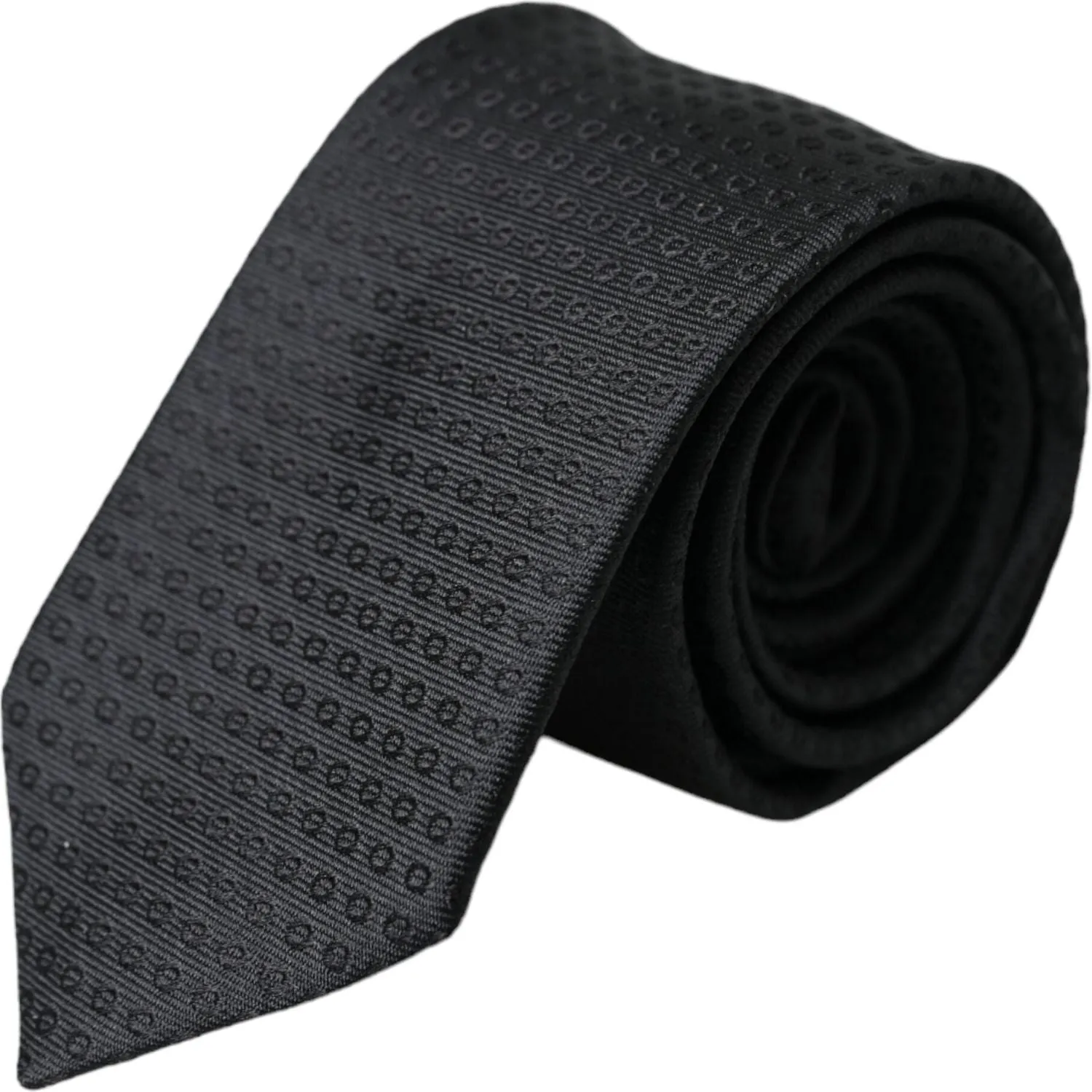 Dolce & Gabbana Black STAFF Patterned Cotton Adjustable Men Tie