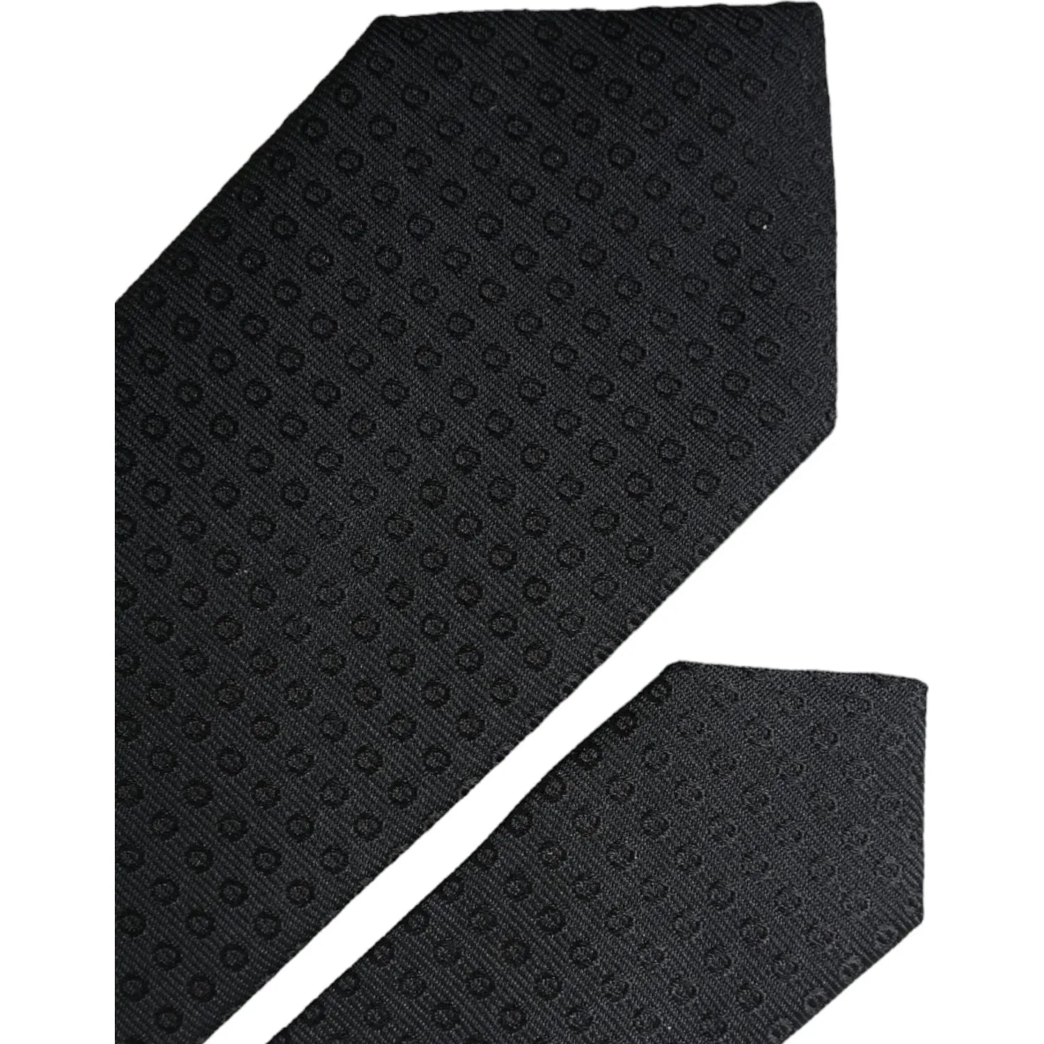 Dolce & Gabbana Black STAFF Patterned Cotton Adjustable Men Tie