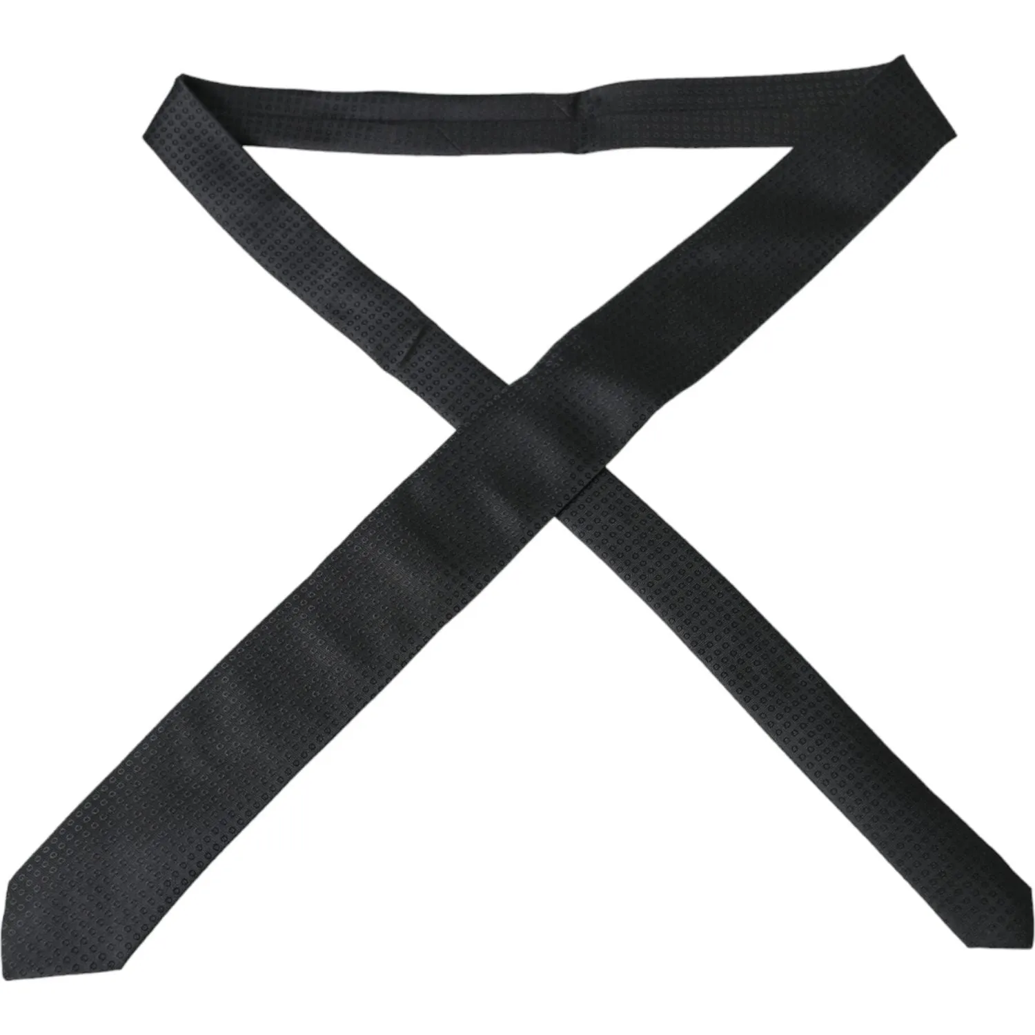 Dolce & Gabbana Black STAFF Patterned Cotton Adjustable Men Tie