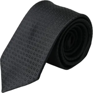 Dolce & Gabbana Black STAFF Patterned Cotton Adjustable Men Tie