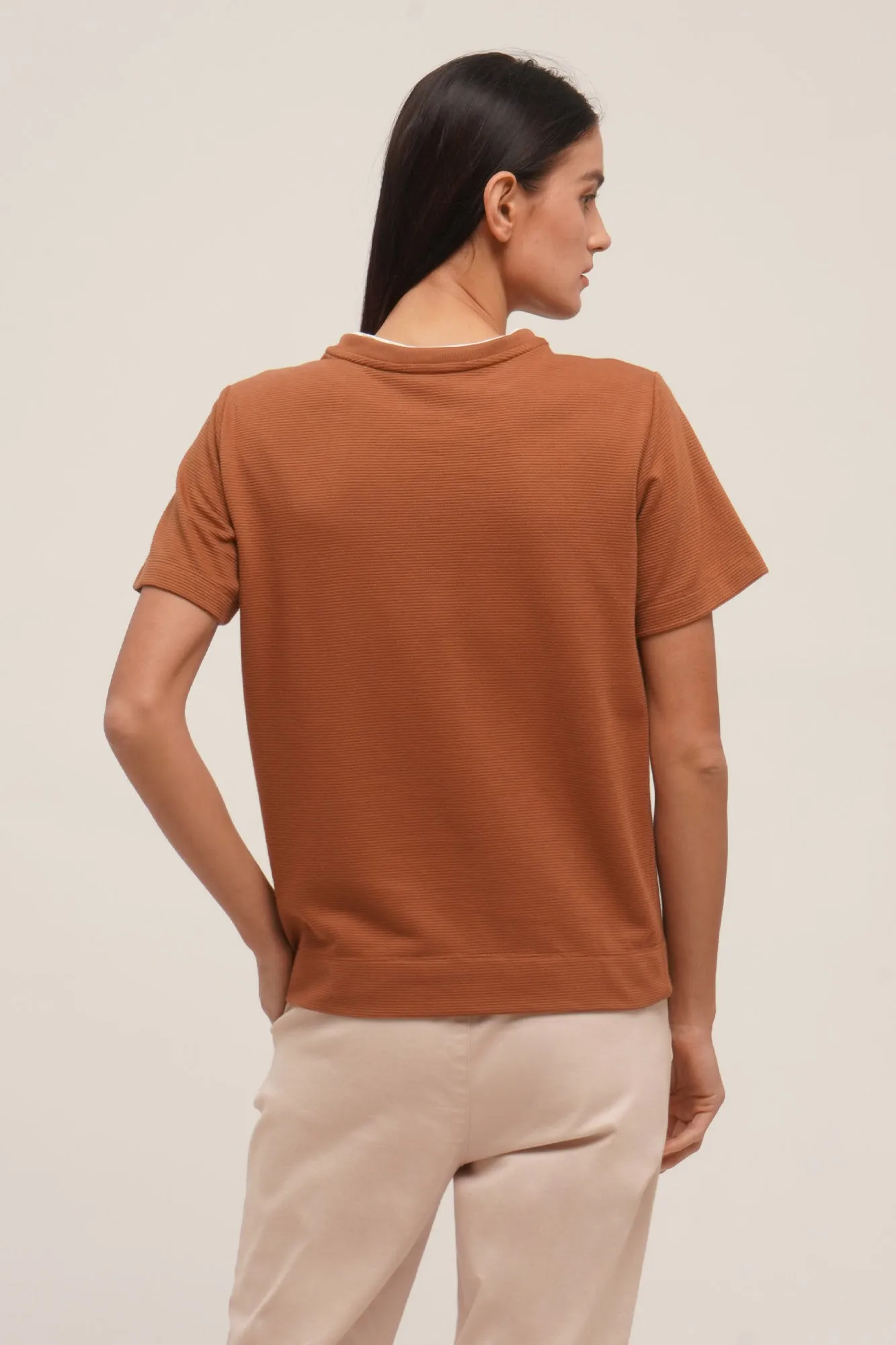 Double Neck Rib Tee