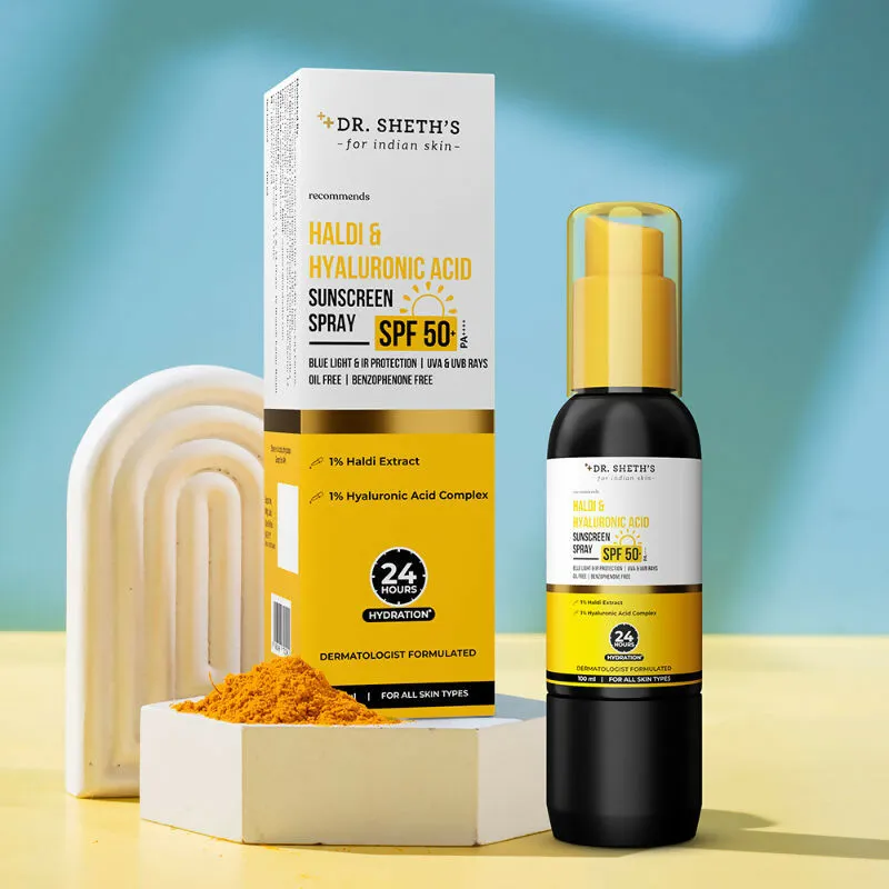 Dr. Sheth's Haldi & Hyaluronic Acid Sunscreen Spray SPF 50  PA    