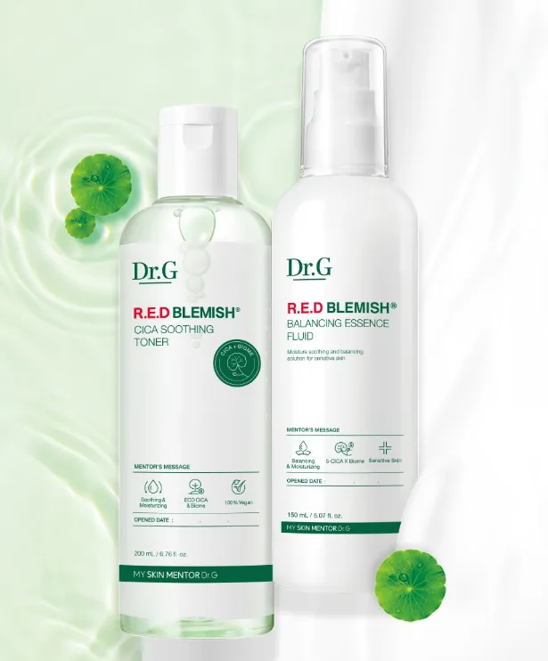 Dr.G Red Blemish Cica Soothing Toner 200ml   Essence Fluid 150ml Set