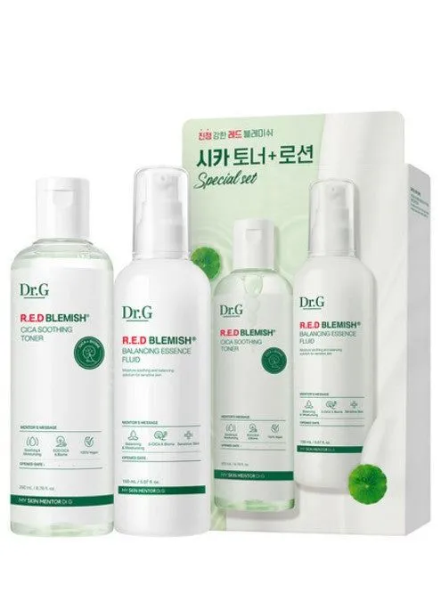 Dr.G Red Blemish Cica Soothing Toner 200ml   Essence Fluid 150ml Set