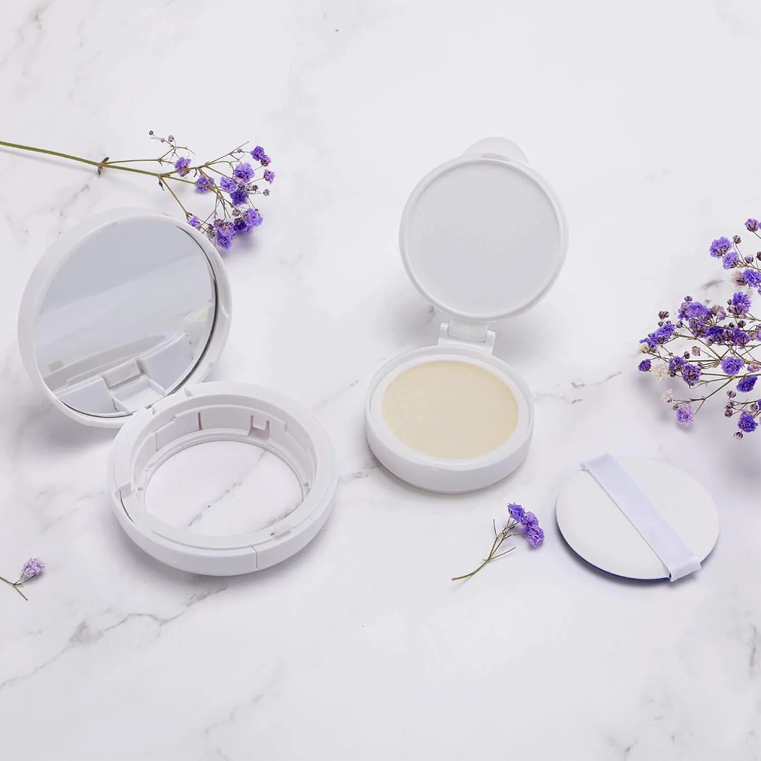 Easter Egg Air Cushion Puff Box Portable Cosmetic Makeup Case Container,3D Stained Glass Style Loose Powder Foundation Container Suitable for BB Cream