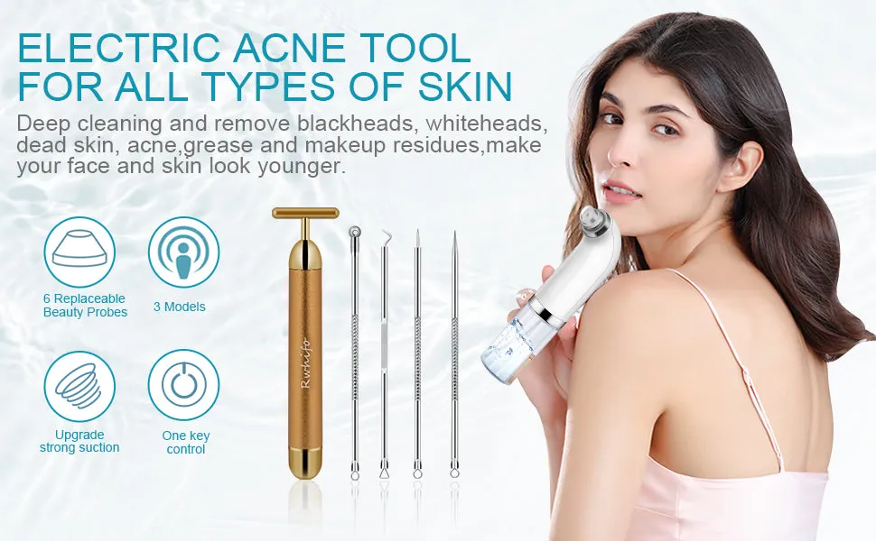 Electric Acne Tool Set USB Charging Blackhead Remover Pore Vacuum Face Massager Pimple Popper Kit