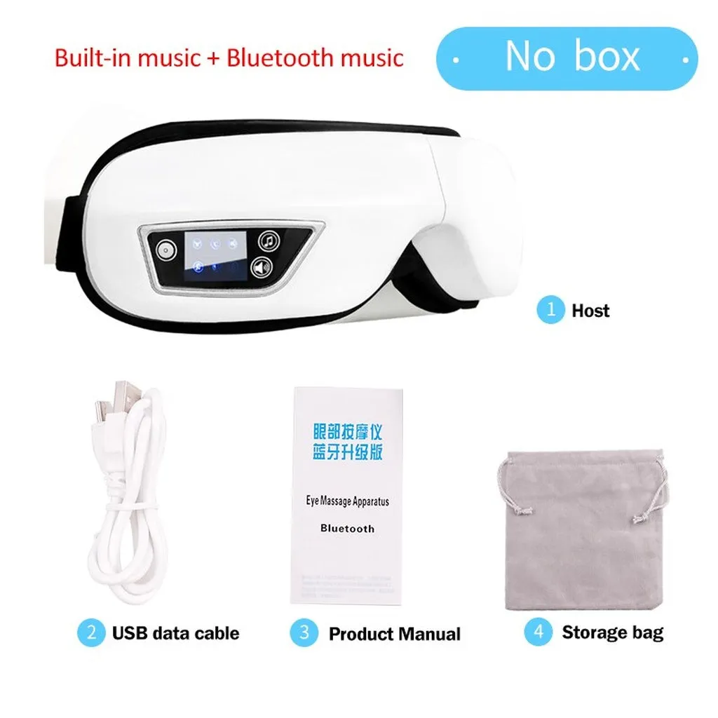 Electric Vibration Bluetooth Eye Massager Eye Care Device Wrinkle Fatigue Relieve Vibration Massage Hot Compress Therapy Glasses