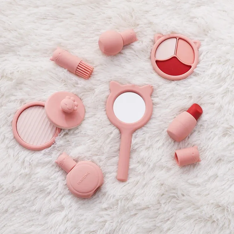 ELMAS Kids Pretend Makeup Set - Safe Silicone Lipstick & More