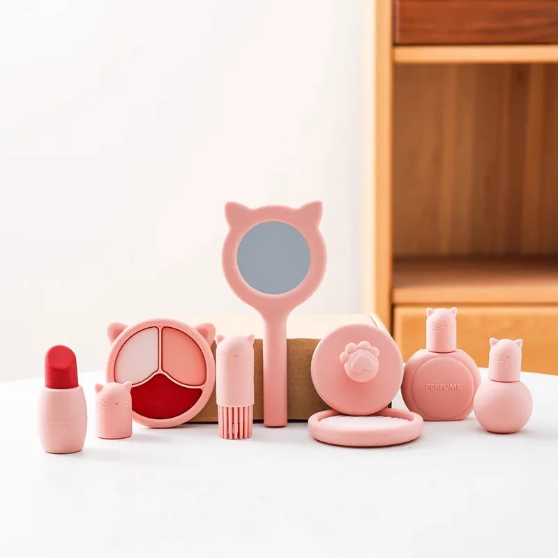 ELMAS Kids Pretend Makeup Set - Safe Silicone Lipstick & More