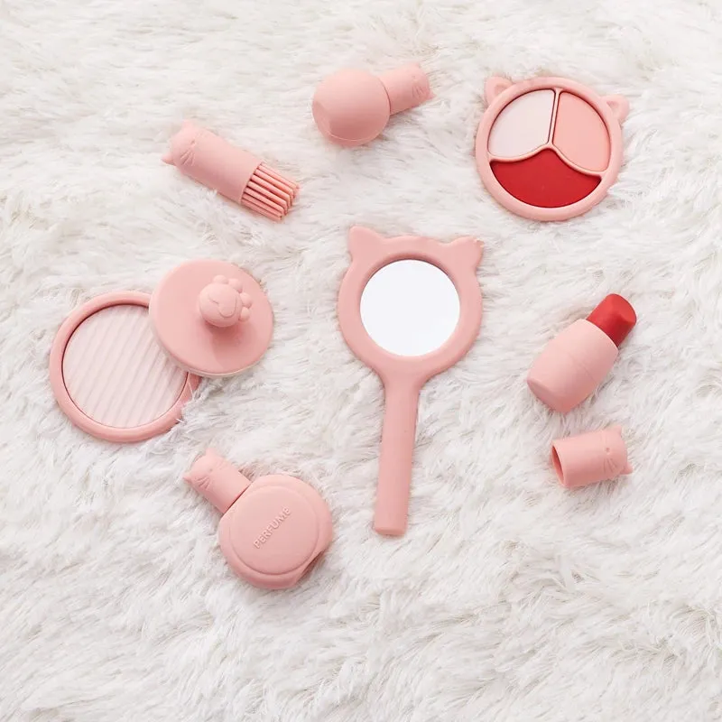 ELMAS Kids Pretend Makeup Set - Safe Silicone Lipstick & More