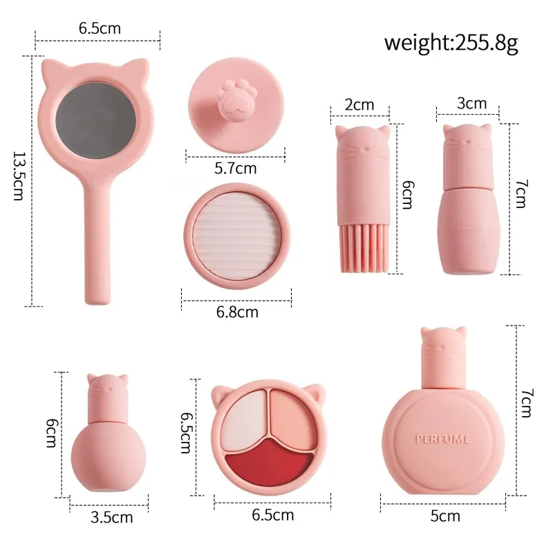 ELMAS Kids Pretend Makeup Set - Safe Silicone Lipstick & More