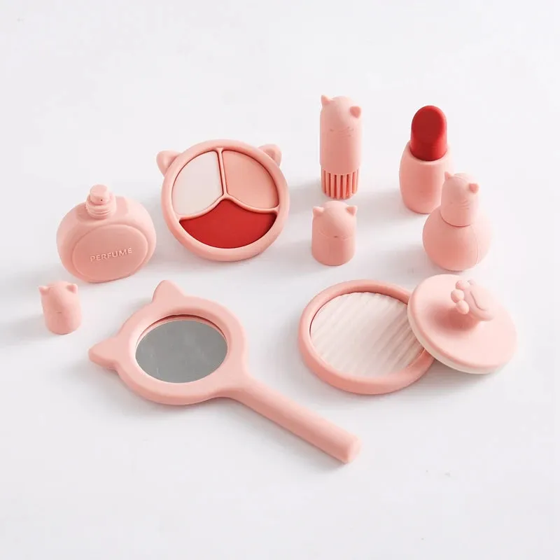 ELMAS Kids Pretend Makeup Set - Safe Silicone Lipstick & More