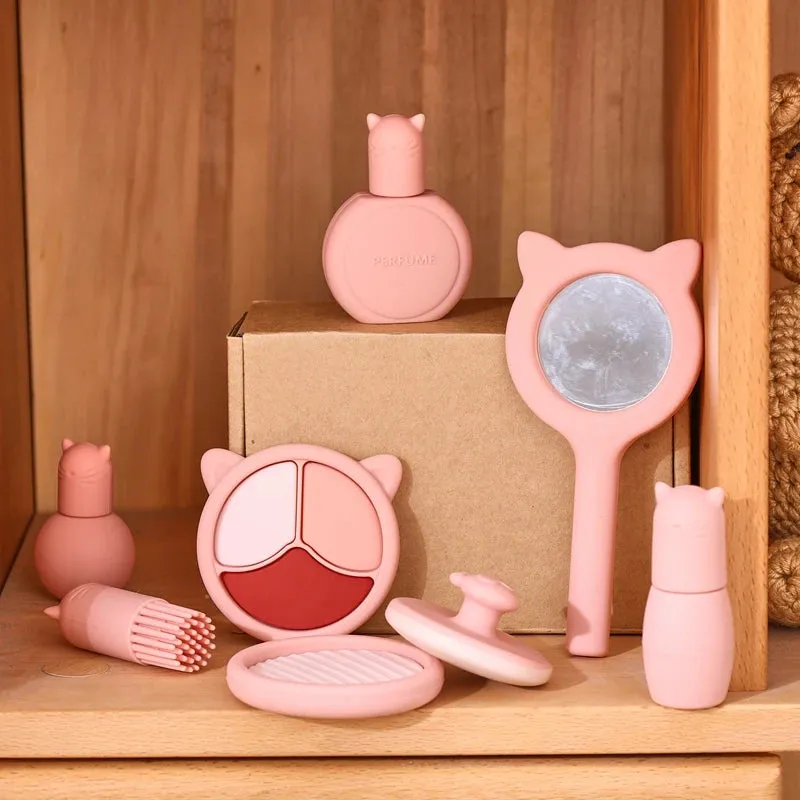 ELMAS Kids Pretend Makeup Set - Safe Silicone Lipstick & More