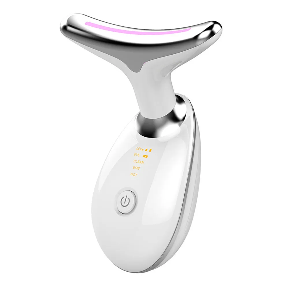 EMS Face Neck Massager Anti-Wrinkle Skin Lifting Beauty Device White
