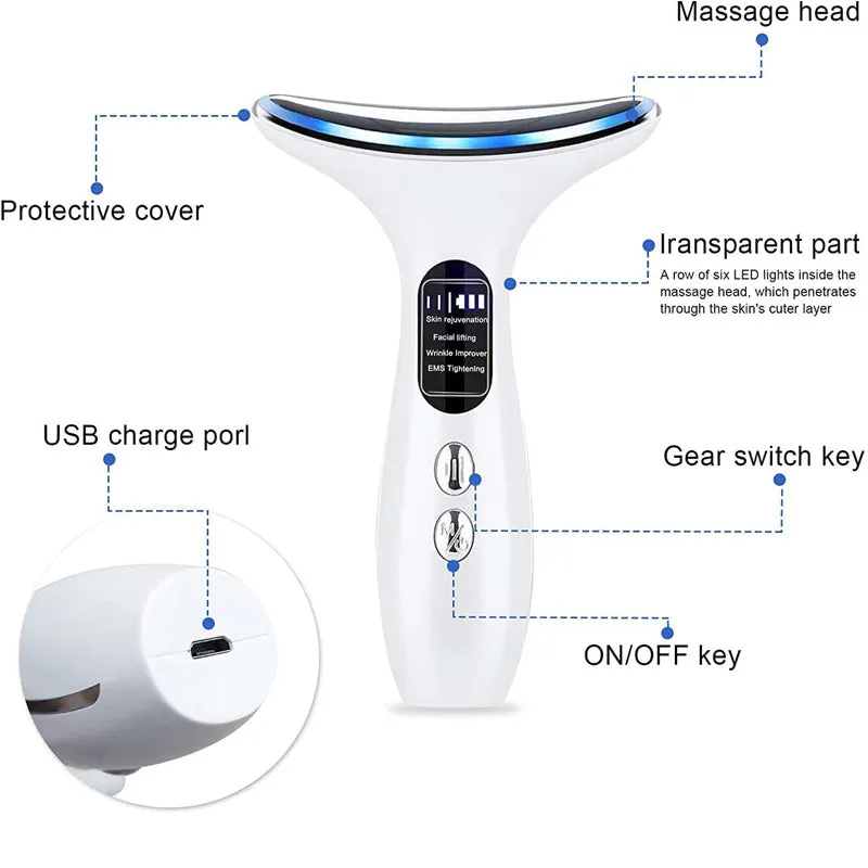 EMS Neck Face Lifting Massager Anti-Wrinkle Skin Tightening Beauty Device