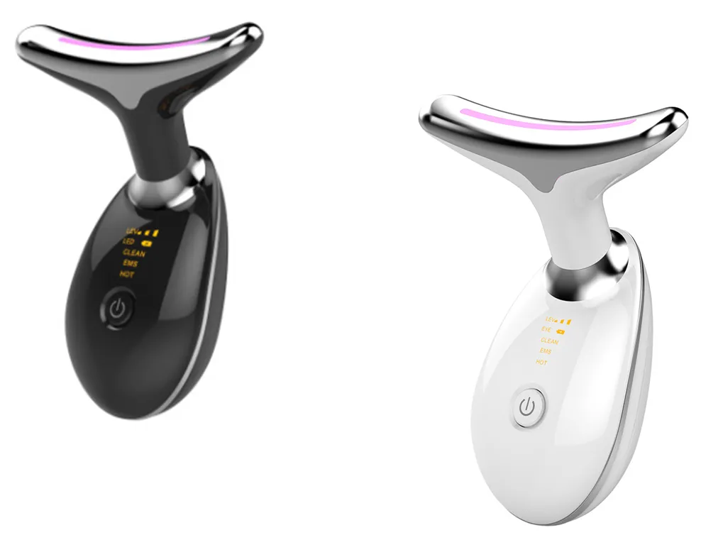 EMS Thermal Neck Lifting And Tighten Massager Electric Microcurrent Wrinkle Remover LED Photon Face Beauty Device For Woman and Men