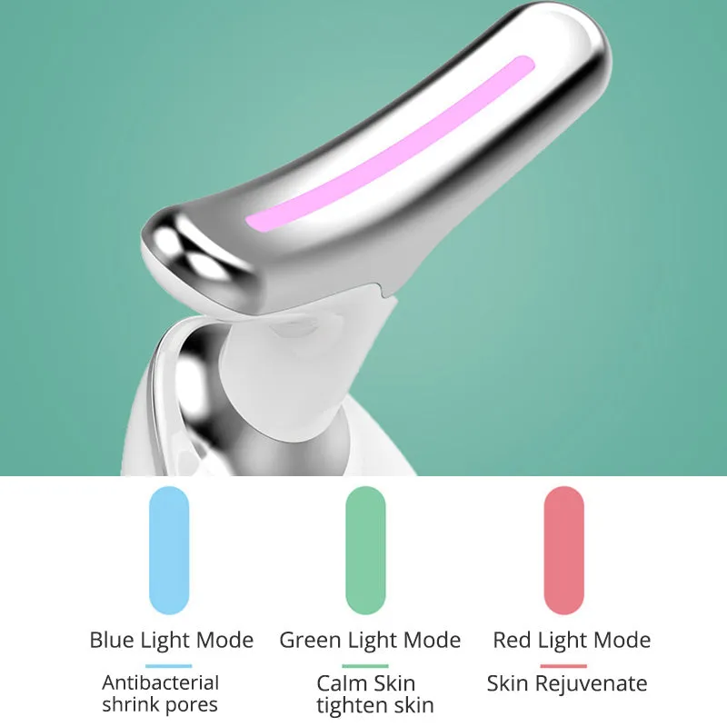 EMS Thermal Neck Lifting And Tighten Massager Electric Microcurrent Wrinkle Remover LED Photon Face Beauty Device For Woman and Men