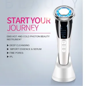 EMS  Warm and Cool LED Light Therapy Sonic Vibration Wrinkle Removal Skin Tightening Device
