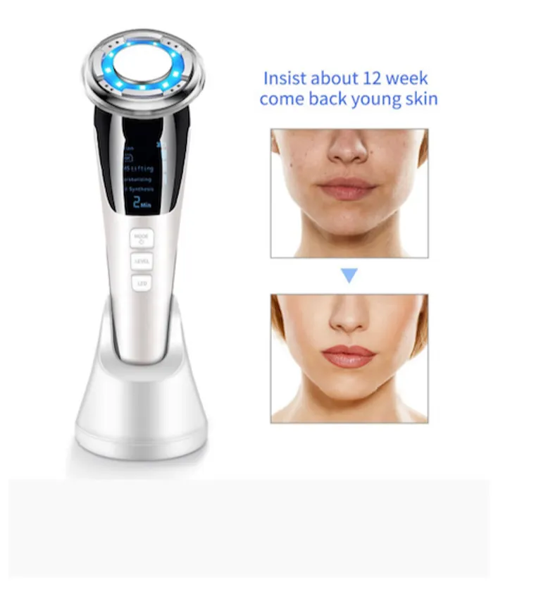 EMS  Warm and Cool LED Light Therapy Sonic Vibration Wrinkle Removal Skin Tightening Device