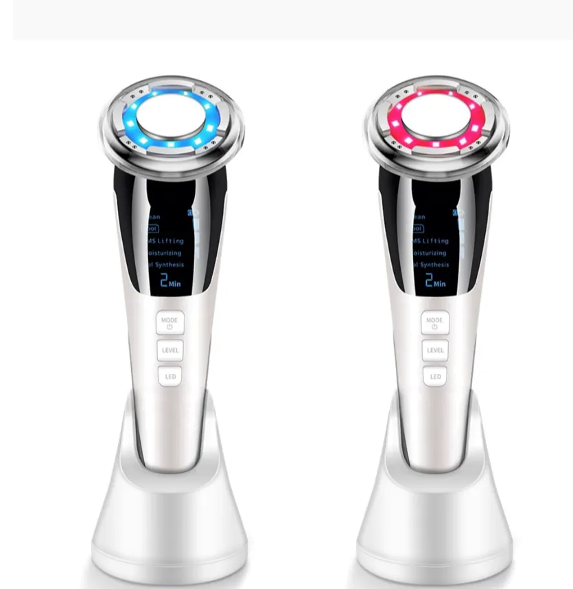 EMS  Warm and Cool LED Light Therapy Sonic Vibration Wrinkle Removal Skin Tightening Device