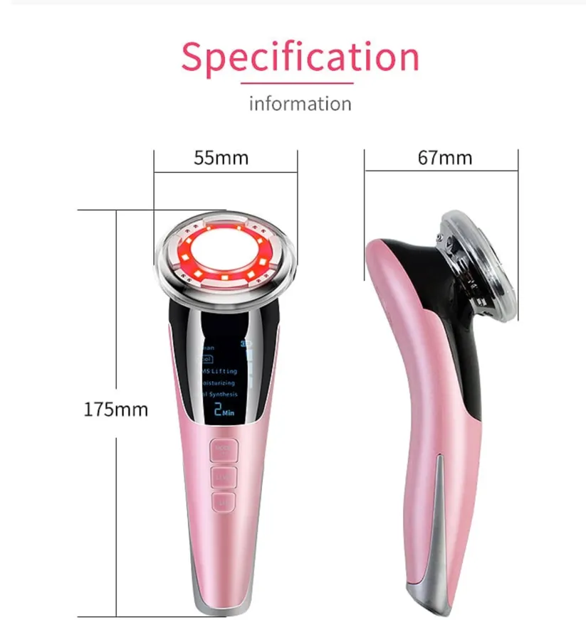 EMS  Warm and Cool LED Light Therapy Sonic Vibration Wrinkle Removal Skin Tightening Device