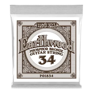 Ernie Ball 1834EB 6-Pack Earthwood Phosphor Bronze Acoustic Guitar Strings - 0.034