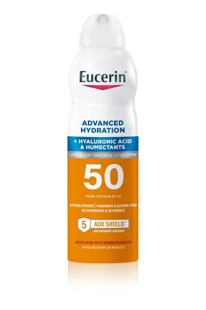 EUCERIN ADVANCED HYDRATION HYALURONIC ACID SPF 50 6 Oz
