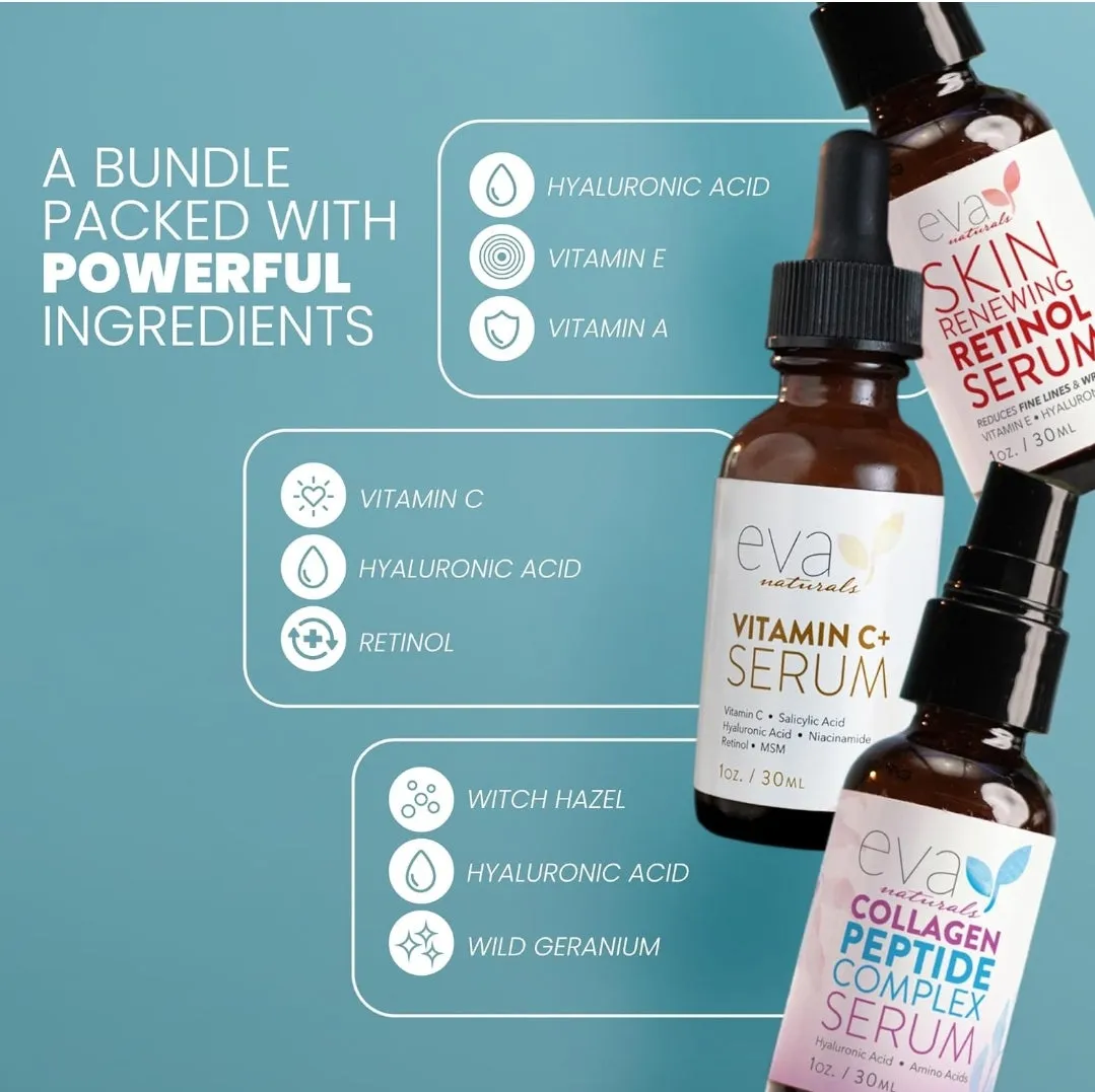 EVA NATURALS Trifecta Serum Bundle (3 × 1oz )