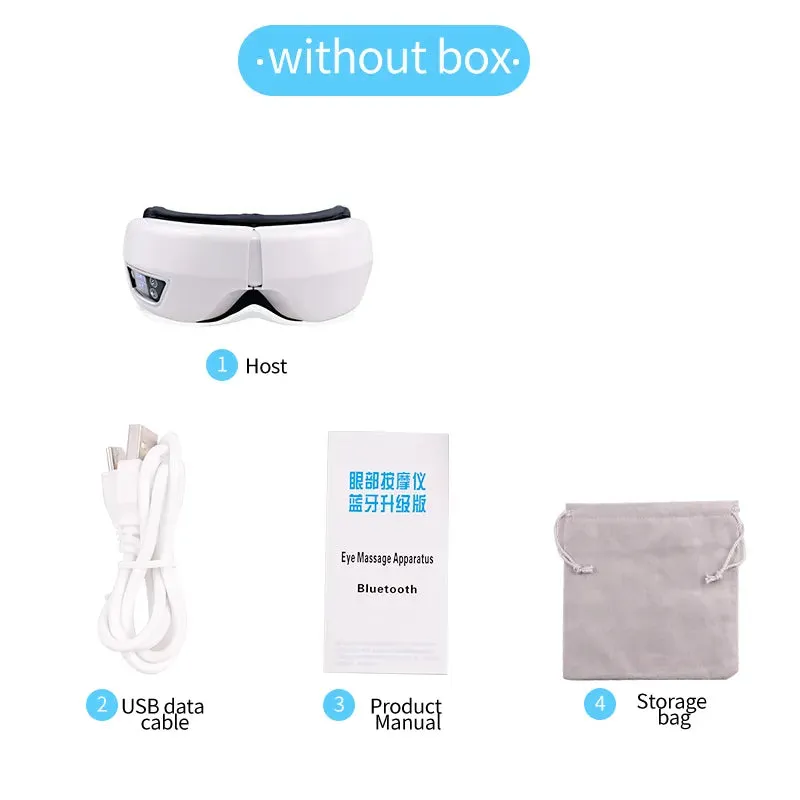 Eye Massager With Heat: Smart Airbag Vibration Eye Care Compress Bluetooth Eye Massage, Relax Migraines, Relief, Improve Sleep