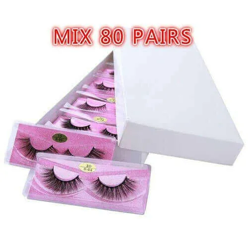 Eyelashes 10/50/100 Pairs 3d Mink Lashes Natural False Eyelash Faux