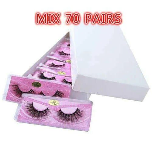 Eyelashes 10/50/100 Pairs 3d Mink Lashes Natural False Eyelash Faux