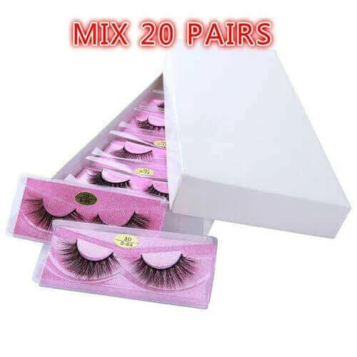 Eyelashes 10/50/100 Pairs 3d Mink Lashes Natural False Eyelash Faux