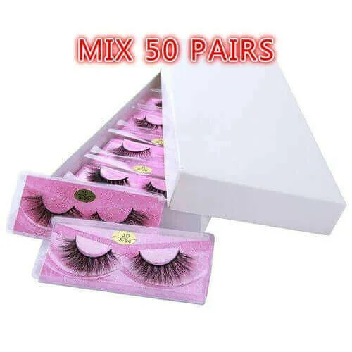 Eyelashes 10/50/100 Pairs 3d Mink Lashes Natural False Eyelash Faux