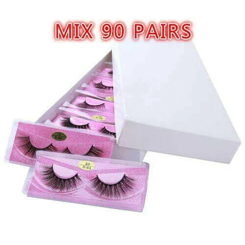 Eyelashes 10/50/100 Pairs 3d Mink Lashes Natural False Eyelash Faux