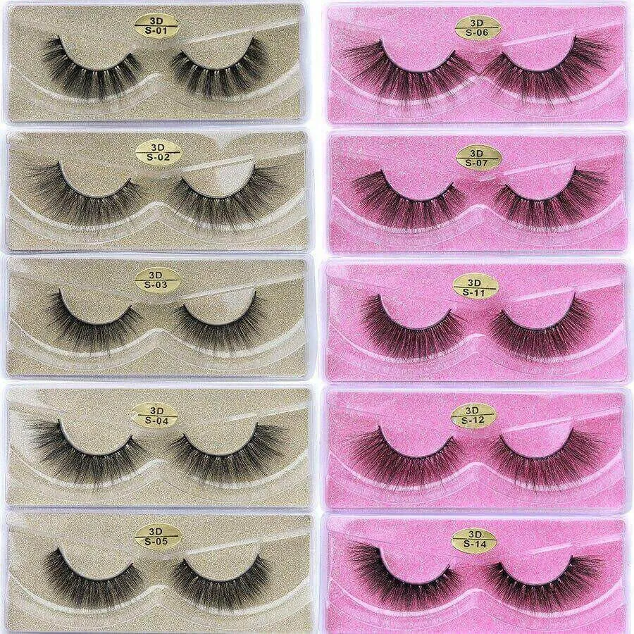 Eyelashes 10/50/100 Pairs 3d Mink Lashes Natural False Eyelash Faux