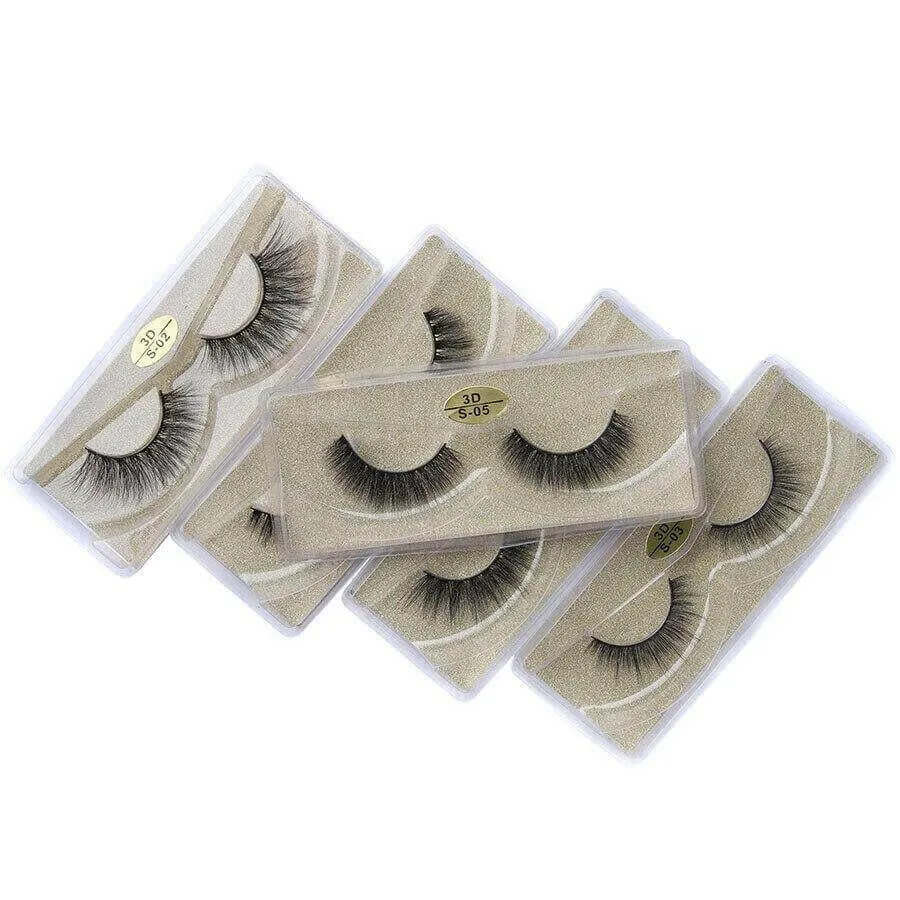 Eyelashes 10/50/100 Pairs 3d Mink Lashes Natural False Eyelash Faux