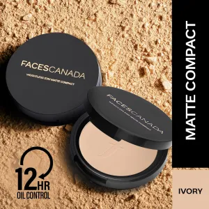 FACES CANADA Weightless Stay Matte Finish Compact Powder - Ivory, 9g | Oil Control | Evens Out Complexion | Blends Effortlessly | Pressed Powder For All Skin Types