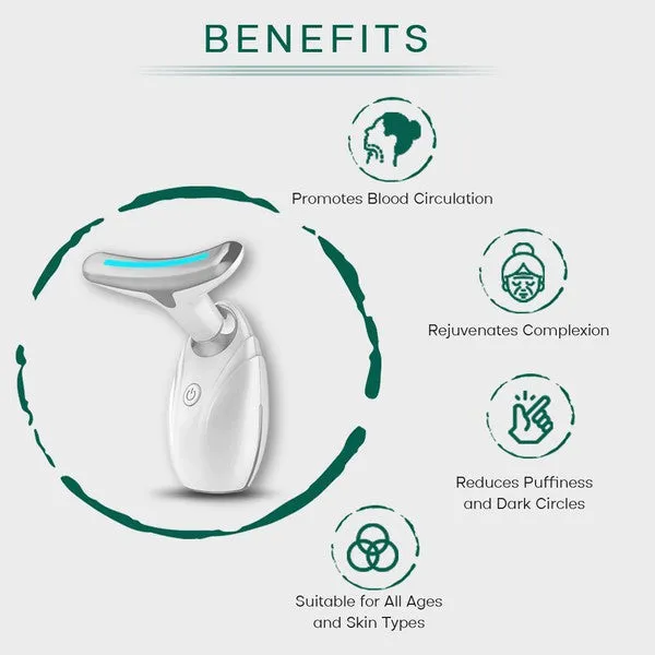 Facial Detoxification LED Light Vibration Lifting Therapy Neck and Face Beauty Device