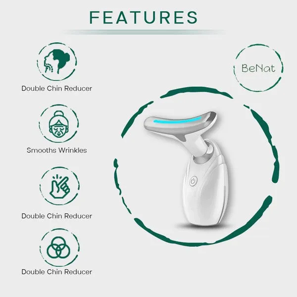 Facial Detoxification LED Light Vibration Lifting Therapy Neck and Face Beauty Device