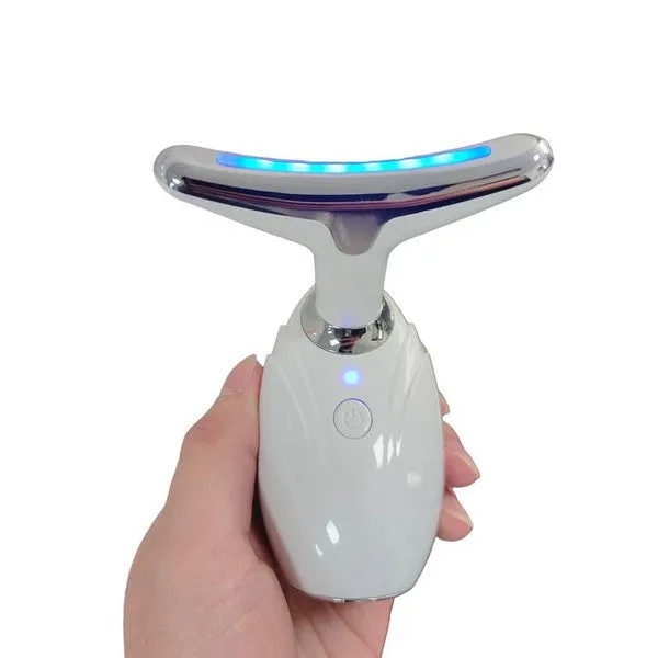 Facial Detoxification LED Light Vibration Lifting Therapy Neck and Face Beauty Device